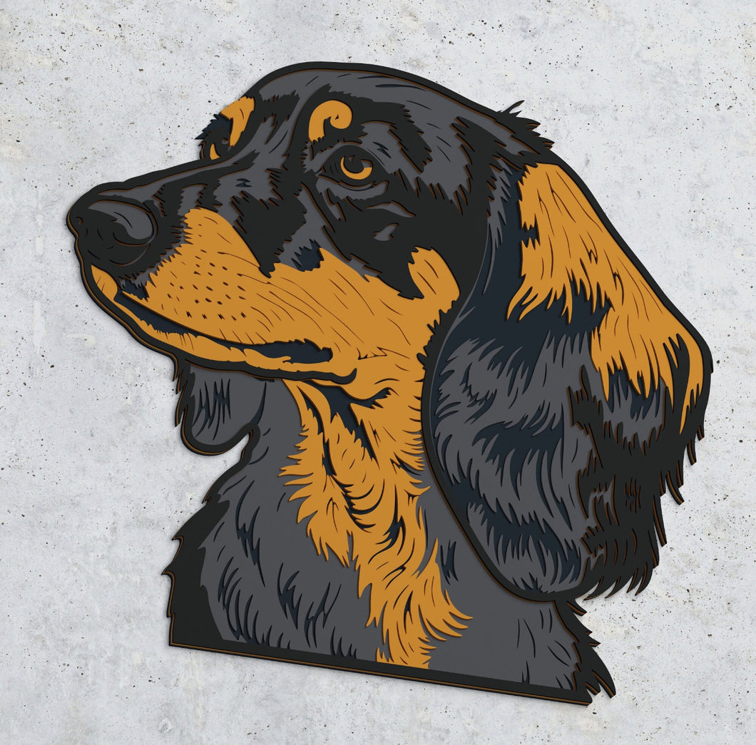 Dachshund Wall Art Black/Brown