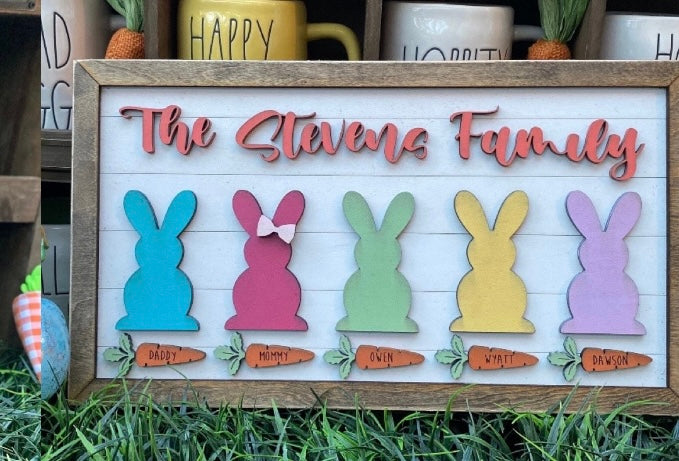 Bunny/Carrots Family Sign