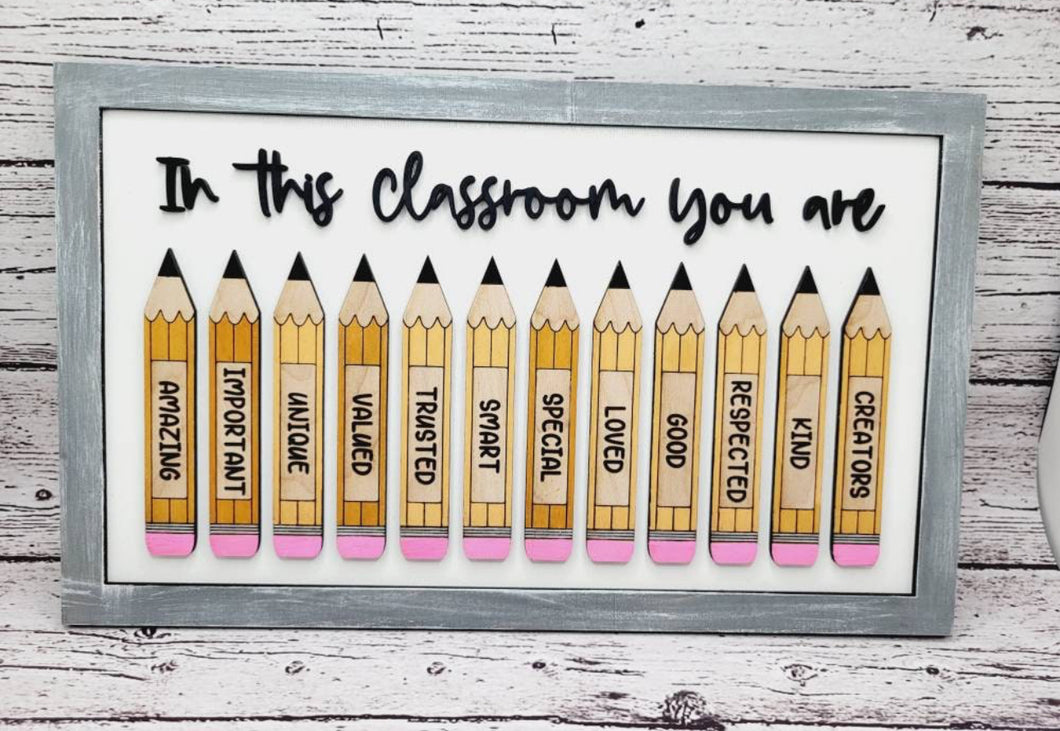 In this classroom you are… Sign