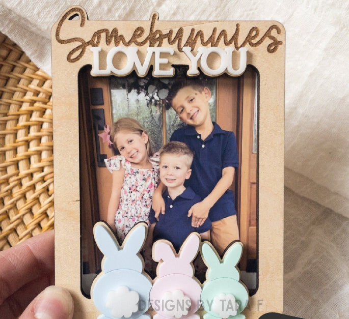 Somebunnies love you photo frame (1-6 bunnies)