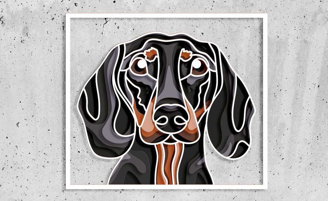 Dachshund Wall Art Black/Tan