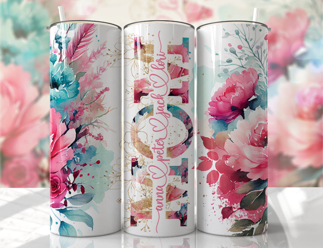 Mothers Day Tumbler- Pink/Teal