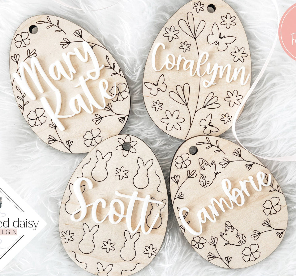 Engraved Easter Basket Tag