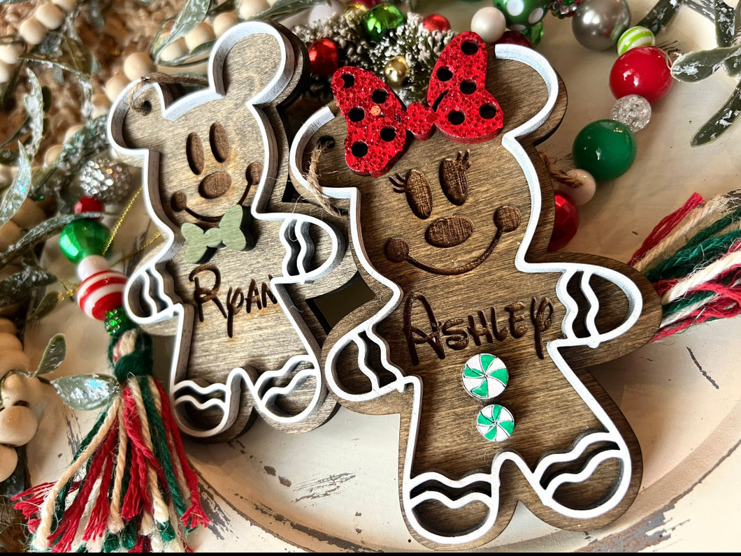 Mickey & Minnie Gingerbread- Personalized