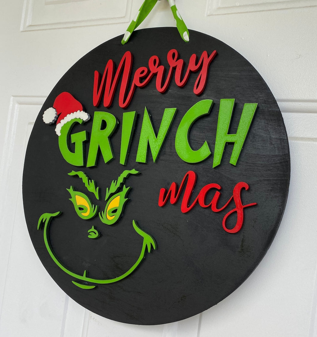 Merry Grinchmas Door Hanger