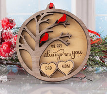 Load image into Gallery viewer, Always with you- cardinal ornament- 1-3 names
