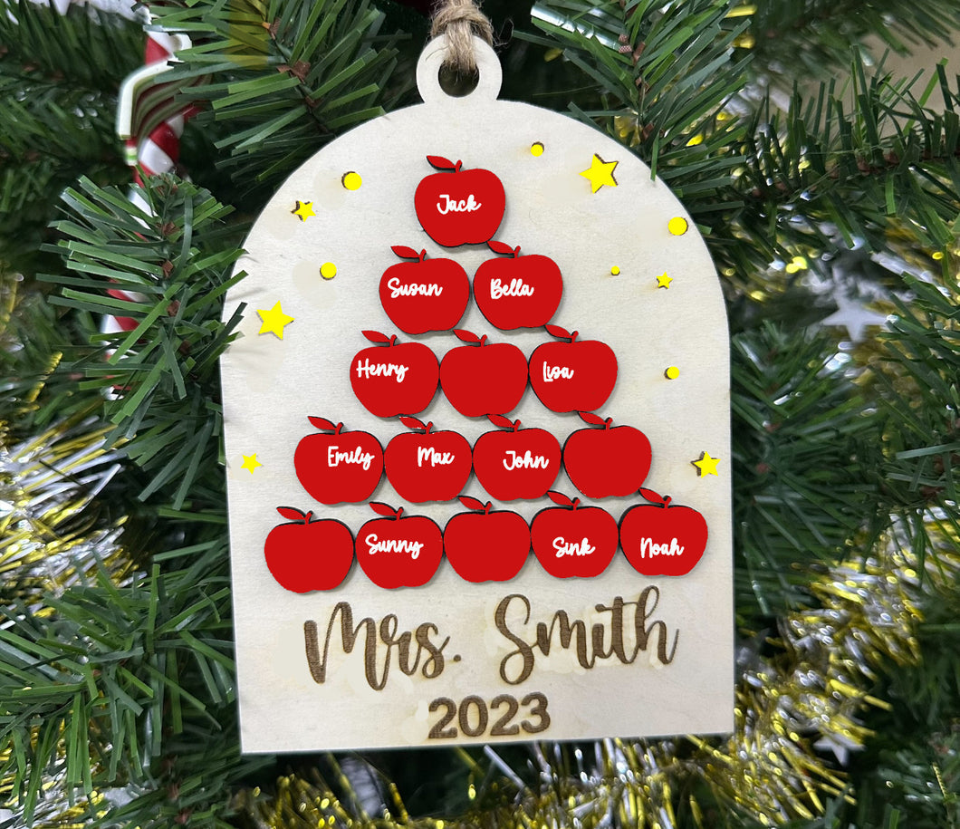 Teacher Class Ornament- Apples