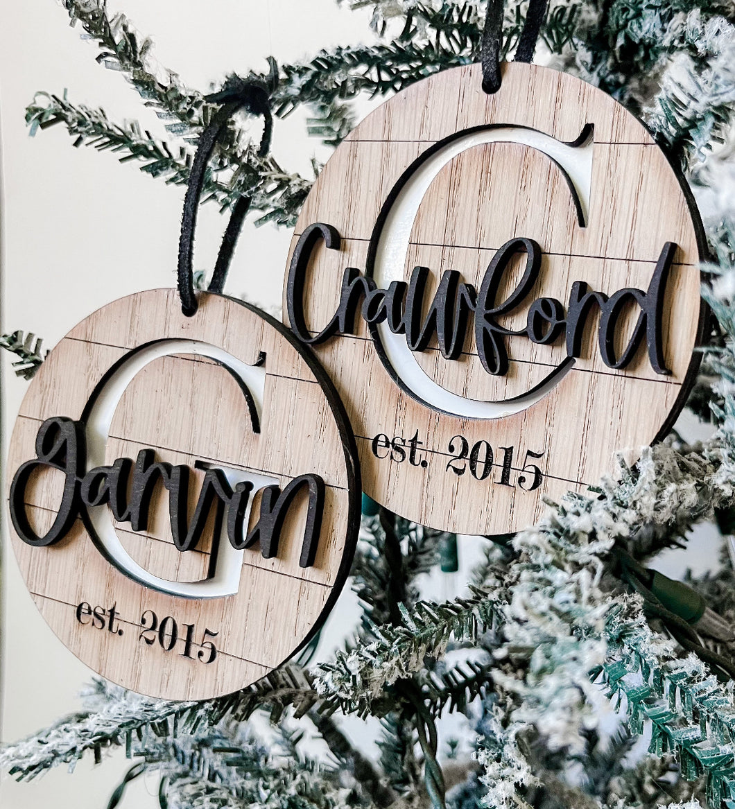 Last Name Ornaments