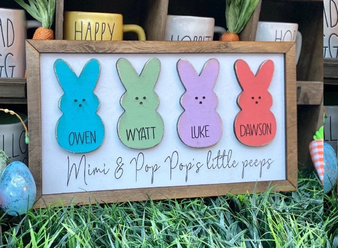 Peeps Family Sign- Names can be changed