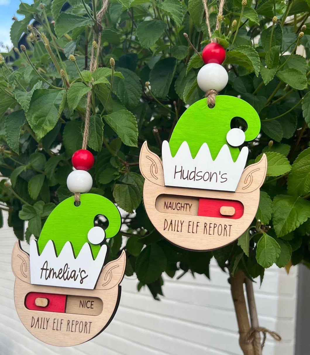 Personalized Elf Naughty or Nice Ornament