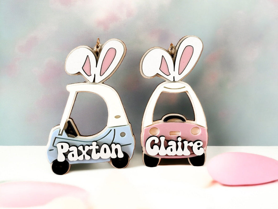 Car with Bunny Ears- Easter Tag