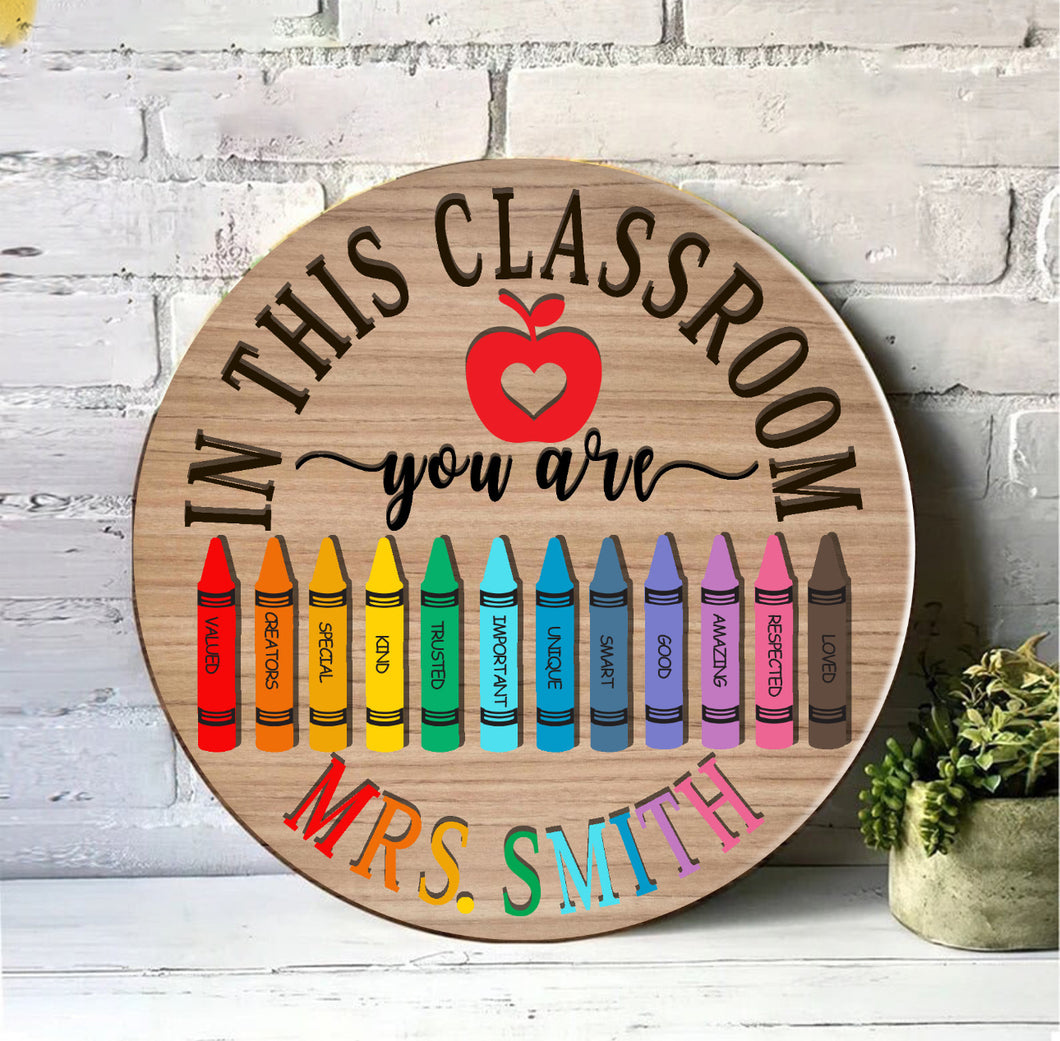 Teacher Door Hanger- Crayons