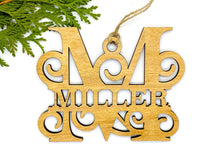 Load image into Gallery viewer, Monogram Last Name Ornament
