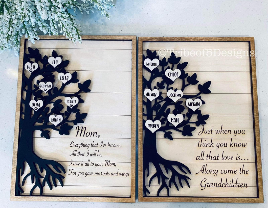 Personalized Mothers Day Sign- 1-8 names