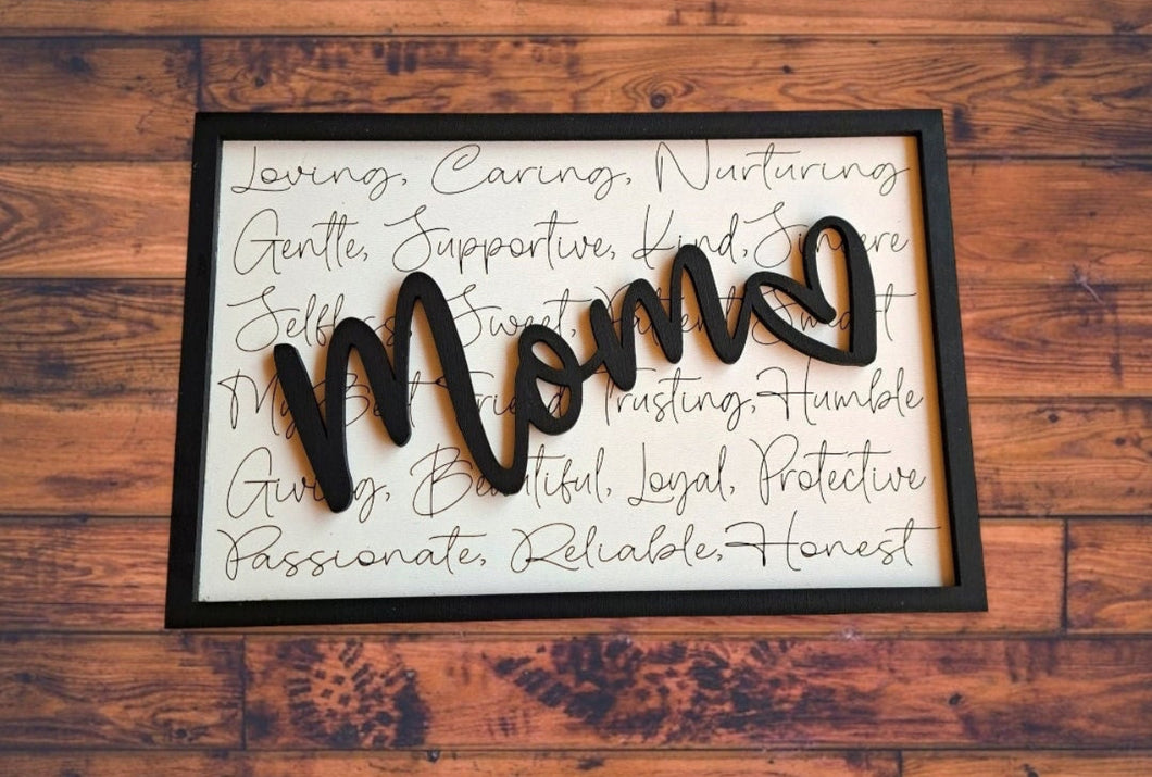 Mothers Day Sign- White/Black