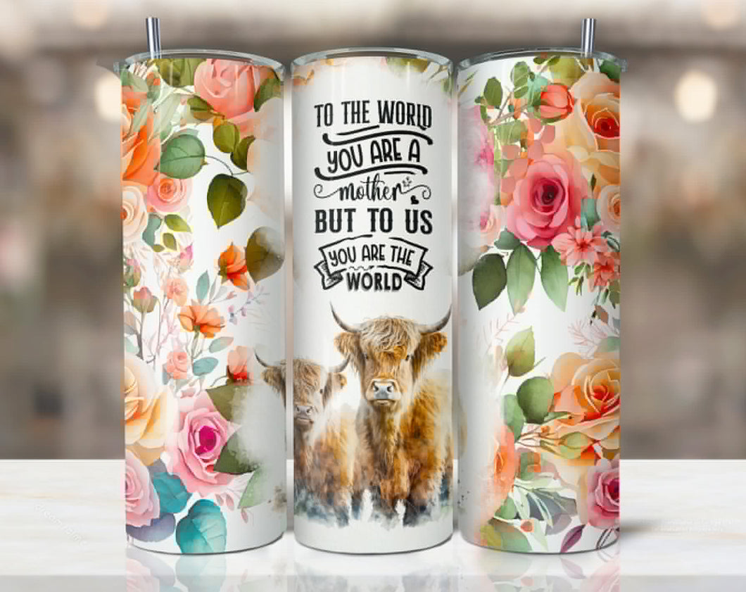 Highland Cow Mothers Day Tumbler