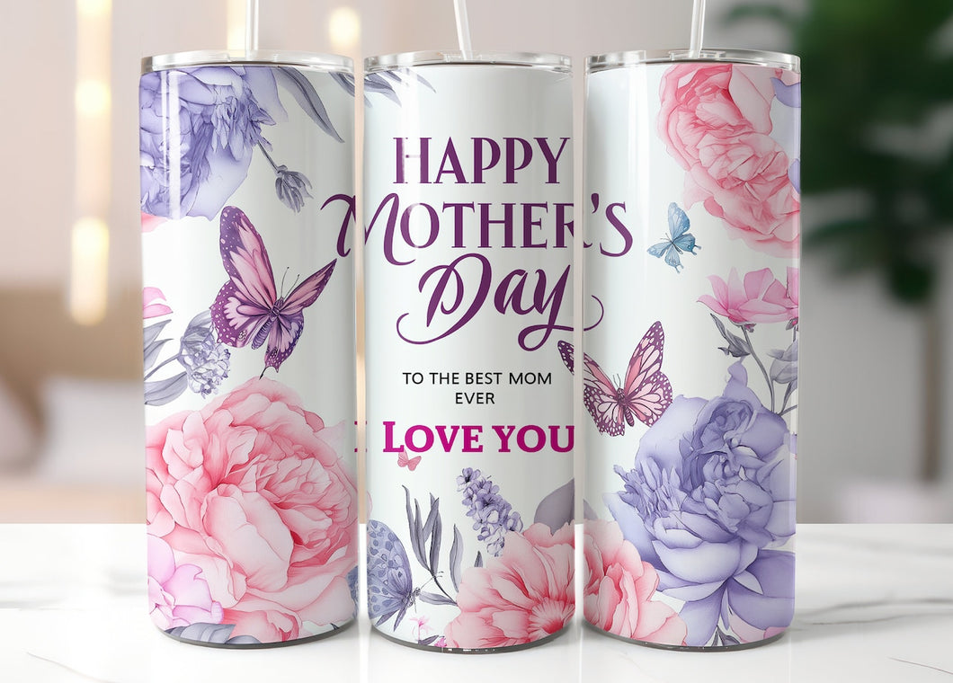 Pink/Purple Butterfly Mothers Day Tumbler