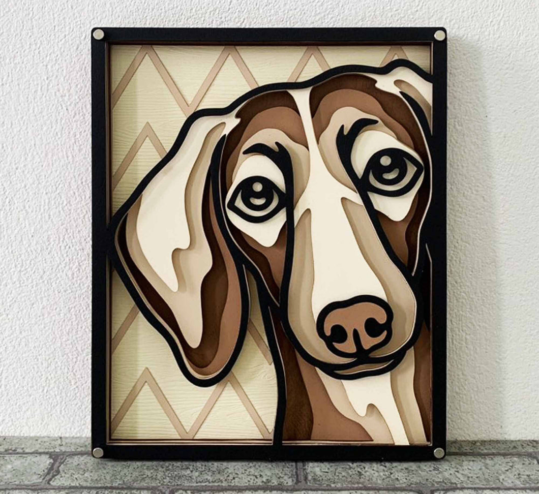 Dachshund Wall Art Brown/Tan