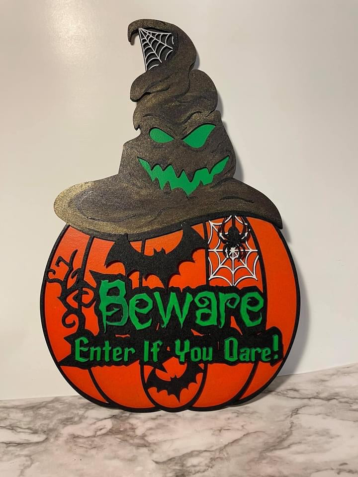 Oogie Boogie Pumpkin Sign