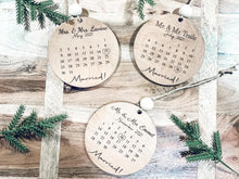 Load image into Gallery viewer, Mr. and Mrs. Married Ornament with wedding date
