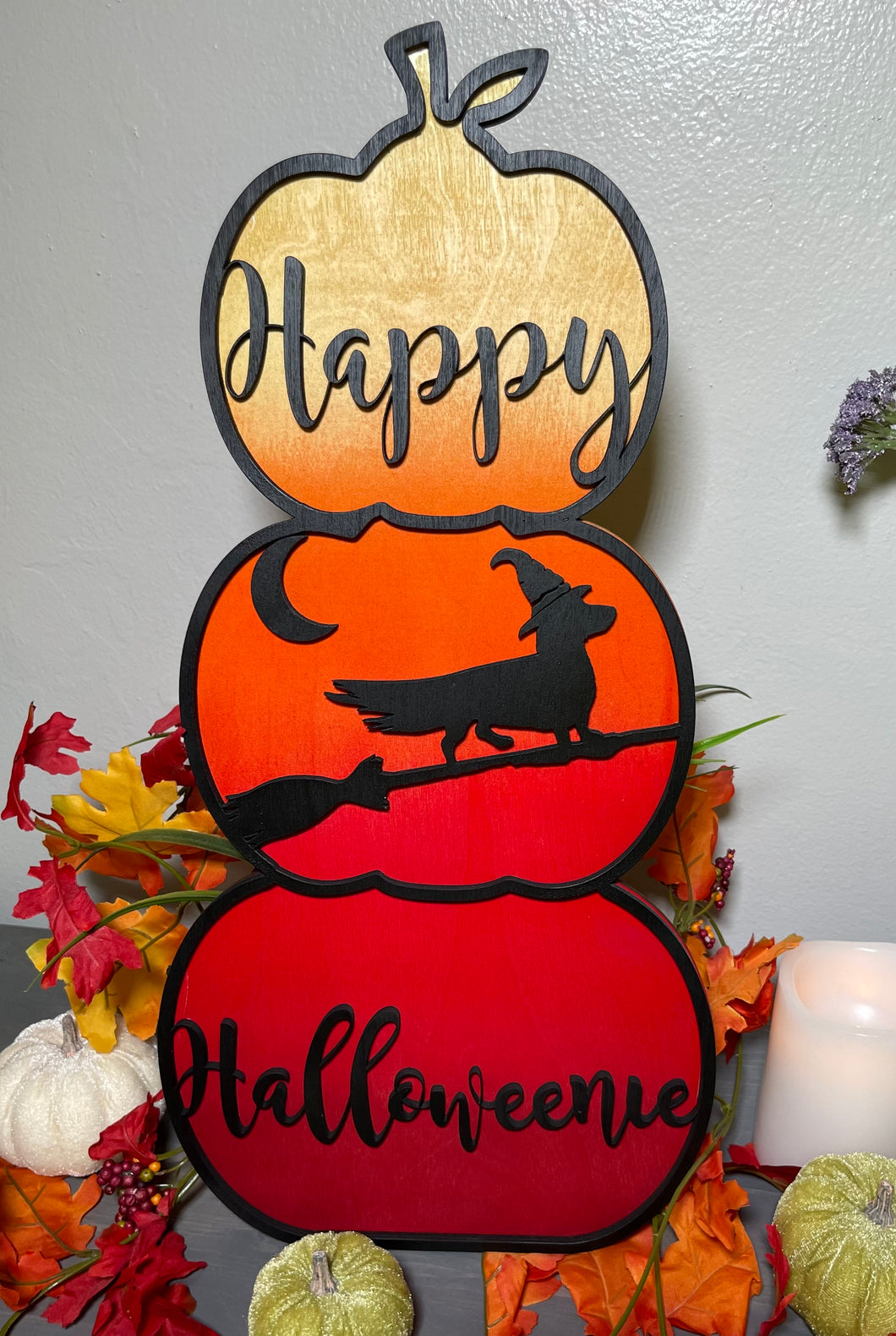 Happy Halloweenie Dachshund Sign