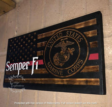 Load image into Gallery viewer, Engraved Flag- Marine Corps
