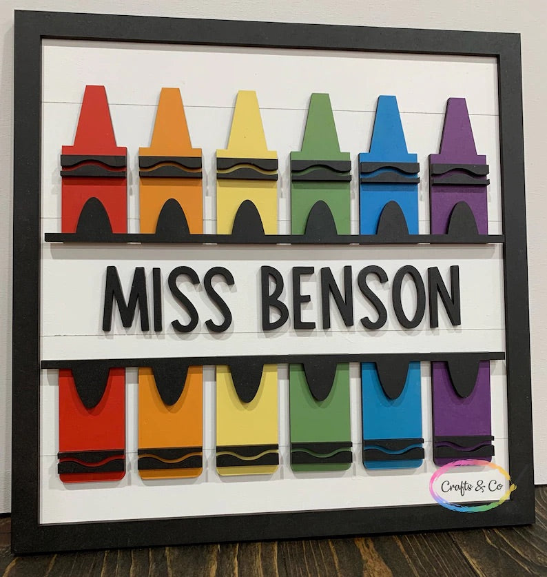 Teacher Crayons Name Sign