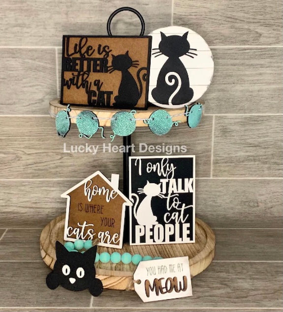 Cat Person Tiered Tray Set