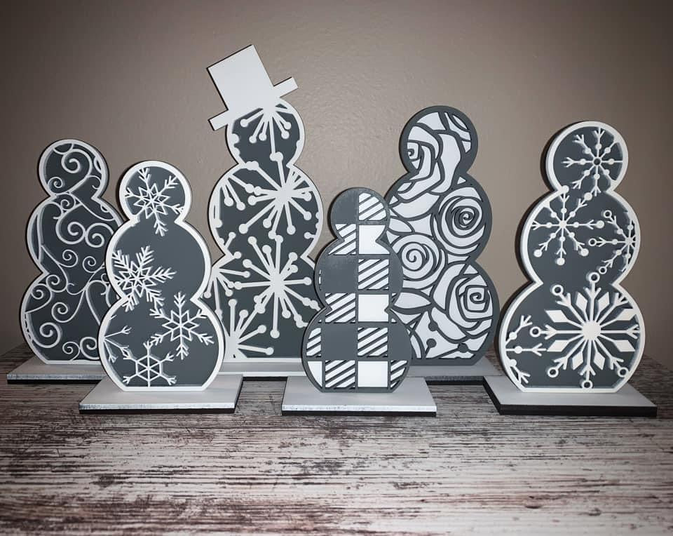 Standing Snowmen- Set of 6